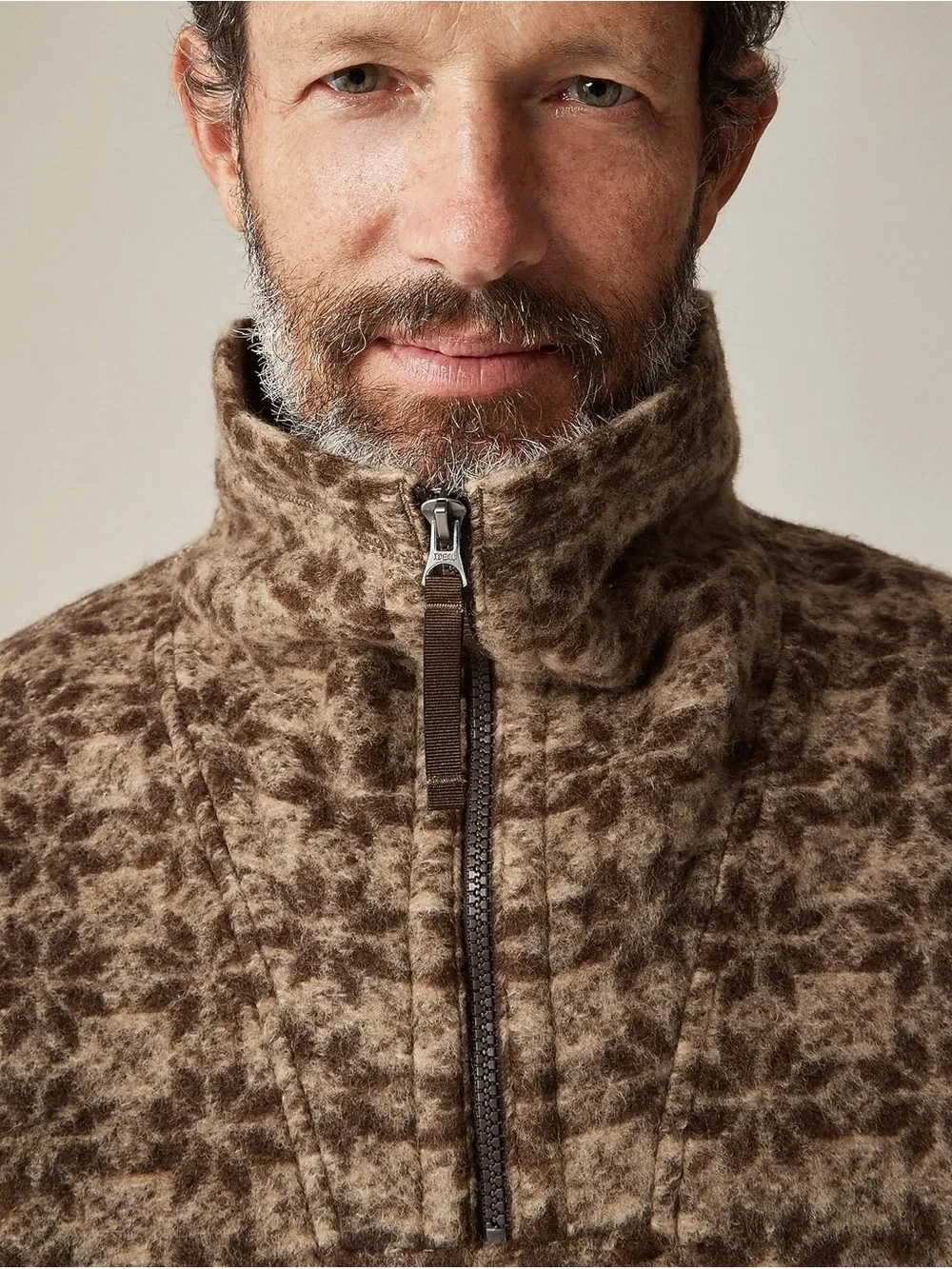 J.Crew Men's Wool-blend Sherpa Fleece Quarter-Zip Pullover Large